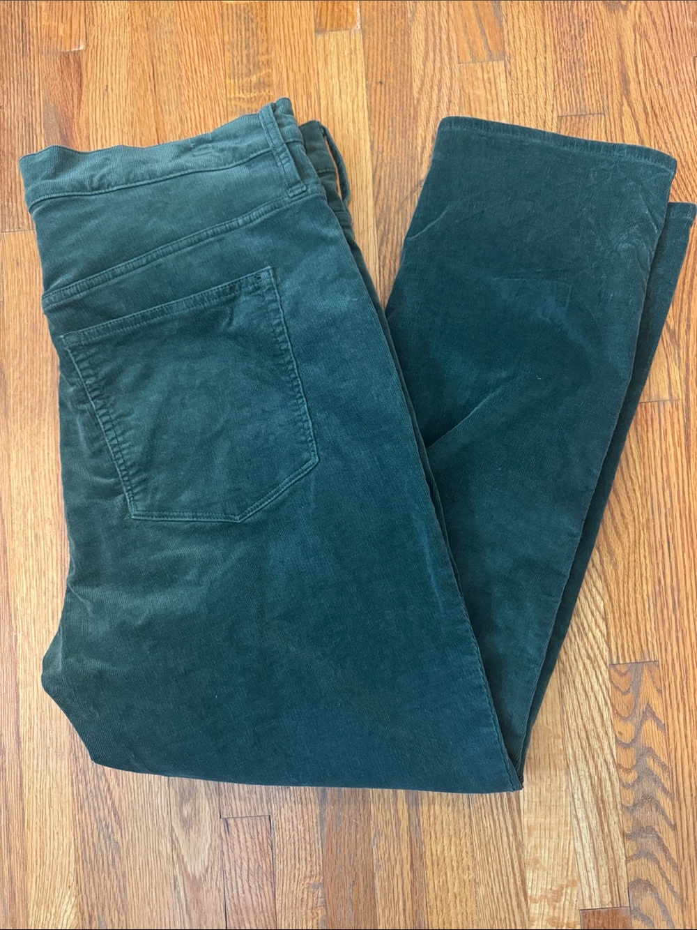 J. Crew Forest Green Straight-Leg Corduroy Pants, 33